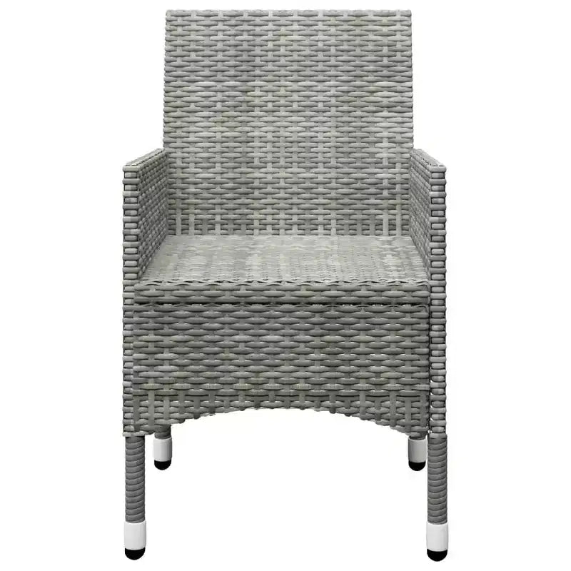 vidaXL Ensemble de bistro pour patio Table de bistro 3 pièces en rotin synthétique et verre trempé