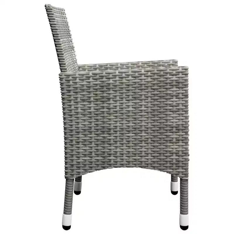 vidaXL Ensemble de bistro pour patio Table de bistro 3 pièces en rotin synthétique et verre trempé