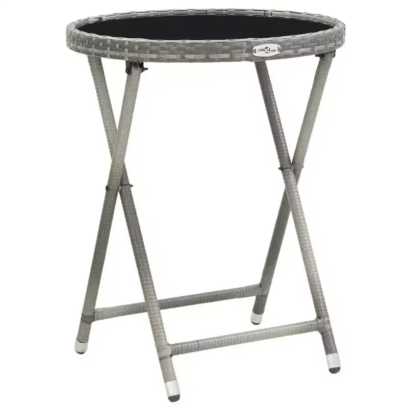 vidaXL Ensemble de bistro pour patio Table de bistro 3 pièces en rotin synthétique et verre trempé