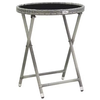 vidaXL Ensemble de bistro pour patio Table de bistro 3 pièces en rotin synthétique et verre trempé