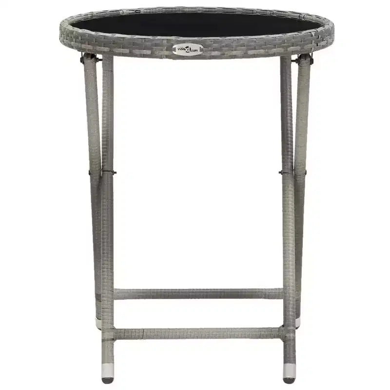 vidaXL Ensemble de bistro pour patio Table de bistro 3 pièces en rotin synthétique et verre trempé