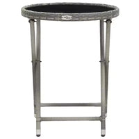 vidaXL Ensemble de bistro pour patio Table de bistro 3 pièces en rotin synthétique et verre trempé