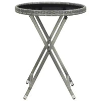 vidaXL Ensemble de bistro pour patio Table de bistro 3 pièces en rotin synthétique et verre trempé