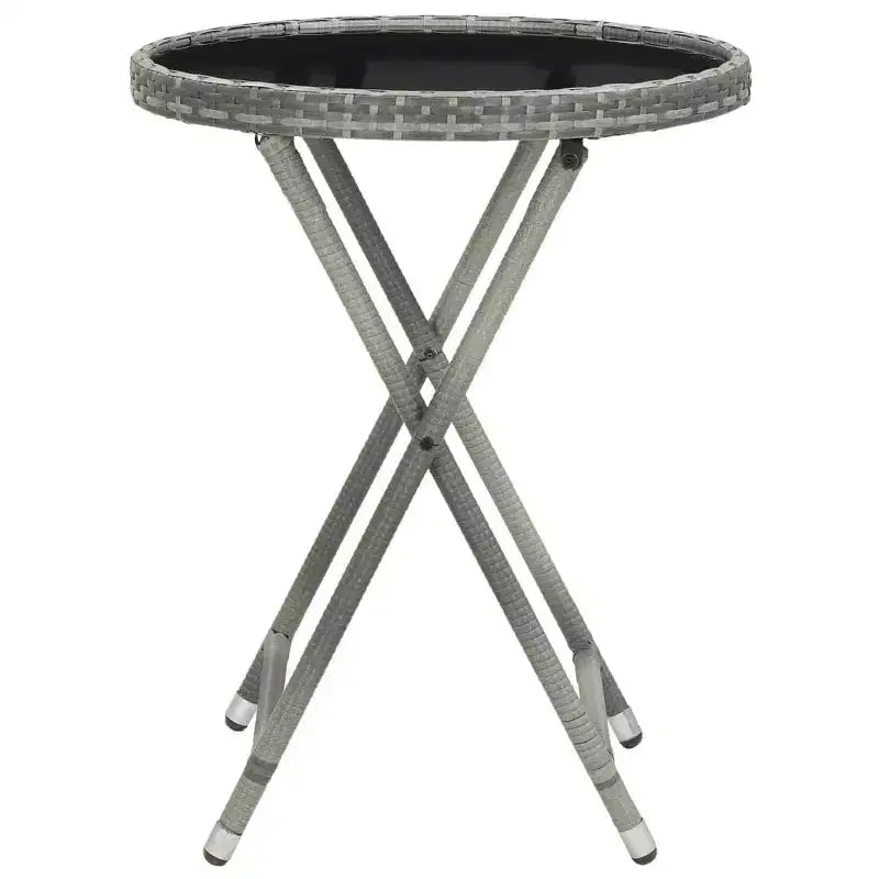 vidaXL Ensemble de bistro pour patio Table de bistro 3 pièces en rotin synthétique et verre trempé