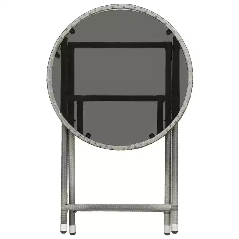 vidaXL Ensemble de bistro pour patio Table de bistro 3 pièces en rotin synthétique et verre trempé