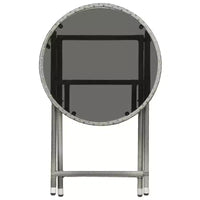 vidaXL Ensemble de bistro pour patio Table de bistro 3 pièces en rotin synthétique et verre trempé