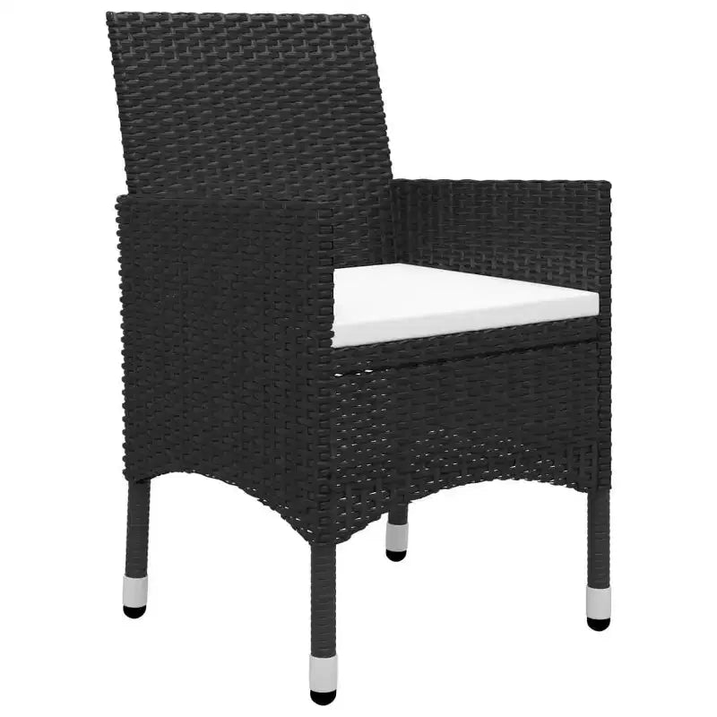 vidaXL Ensemble de bistro pour patio Table de bistro 3 pièces en rotin synthétique et verre trempé