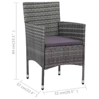 vidaXL Ensemble de bistro pour patio Table de bistro 3 pièces en rotin synthétique et verre trempé
