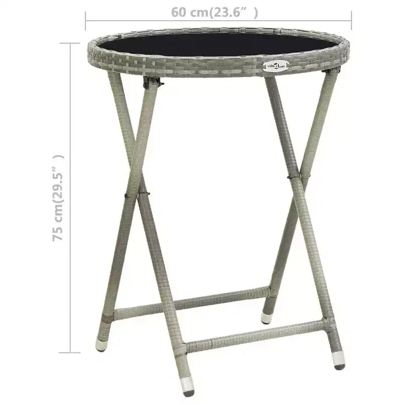 vidaXL Ensemble de bistro pour patio Table de bistro 3 pièces en rotin synthétique et verre trempé