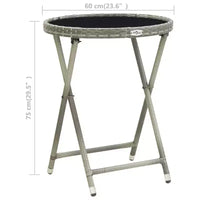 vidaXL Ensemble de bistro pour patio Table de bistro 3 pièces en rotin synthétique et verre trempé