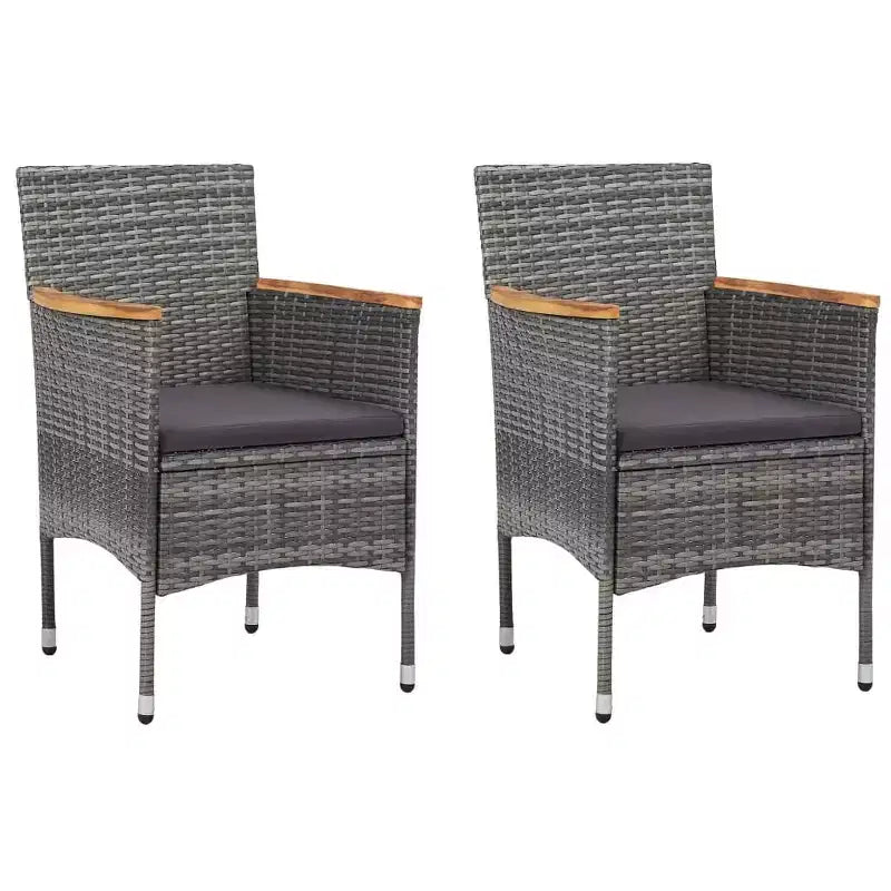 vidaXL Ensemble de bistro pour patio Table de bistro 3 pièces en rotin synthétique et verre trempé