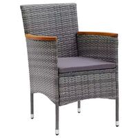 vidaXL Ensemble de bistro pour patio Table de bistro 3 pièces en rotin synthétique et verre trempé