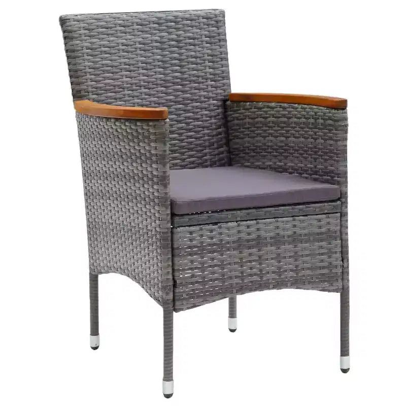 vidaXL Ensemble de bistro pour patio Table de bistro 3 pièces en rotin synthétique et verre trempé