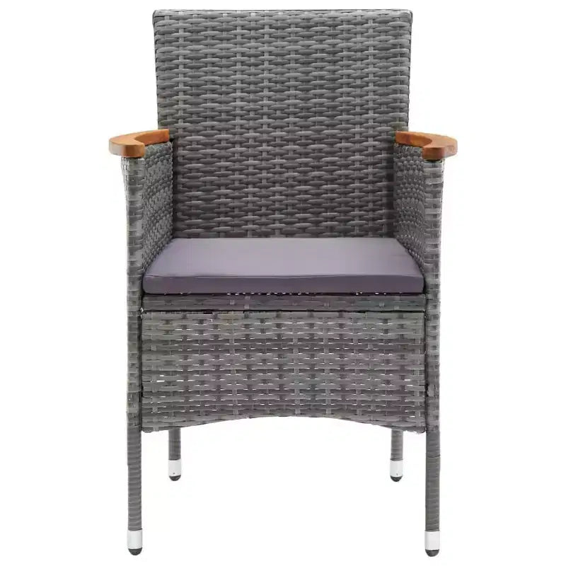 vidaXL Ensemble de bistro pour patio Table de bistro 3 pièces en rotin synthétique et verre trempé