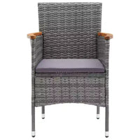 vidaXL Ensemble de bistro pour patio Table de bistro 3 pièces en rotin synthétique et verre trempé