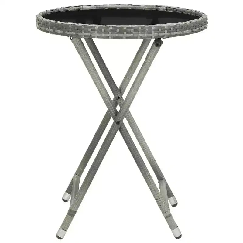vidaXL Ensemble de bistro pour patio Table de bistro 3 pièces en rotin synthétique et verre trempé