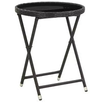 vidaXL Ensemble de bistro pour patio Table de bistro 3 pièces en rotin synthétique et verre trempé