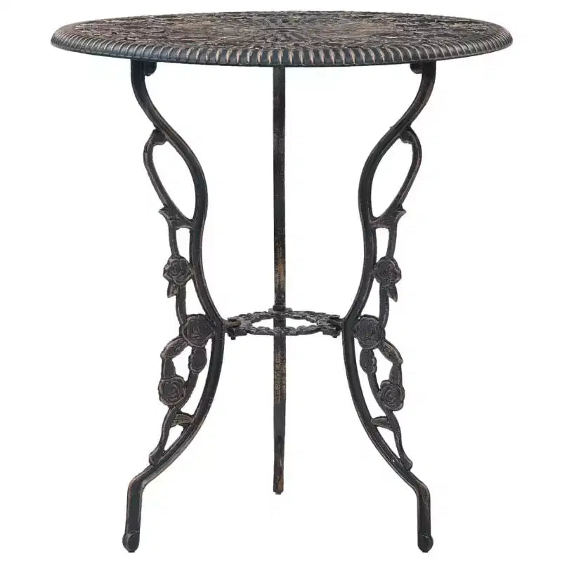 vidaXL Ensemble bistrot de patio 3 pièces Table et chaise de jardin extérieur en fonte d'aluminium