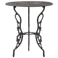 vidaXL Ensemble bistrot de patio 3 pièces Table et chaise de jardin extérieur en fonte d'aluminium