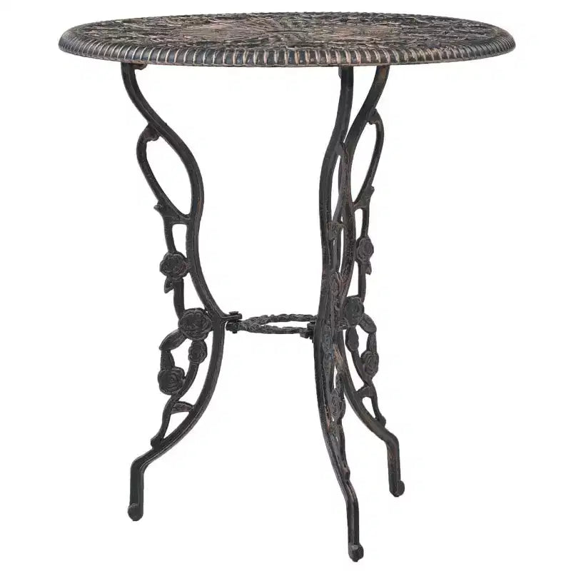 vidaXL Ensemble bistrot de patio 3 pièces Table et chaise de jardin extérieur en fonte d'aluminium