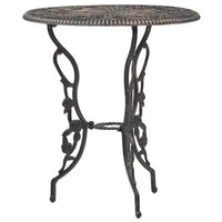 vidaXL Ensemble bistrot de patio 3 pièces Table et chaise de jardin extérieur en fonte d'aluminium