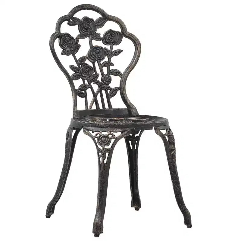 vidaXL Ensemble bistrot de patio 3 pièces Table et chaise de jardin extérieur en fonte d'aluminium