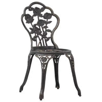 vidaXL Ensemble bistrot de patio 3 pièces Table et chaise de jardin extérieur en fonte d'aluminium