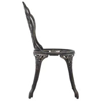 vidaXL Ensemble bistrot de patio 3 pièces Table et chaise de jardin extérieur en fonte d'aluminium