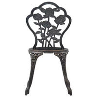 vidaXL Ensemble bistrot de patio 3 pièces Table et chaise de jardin extérieur en fonte d'aluminium