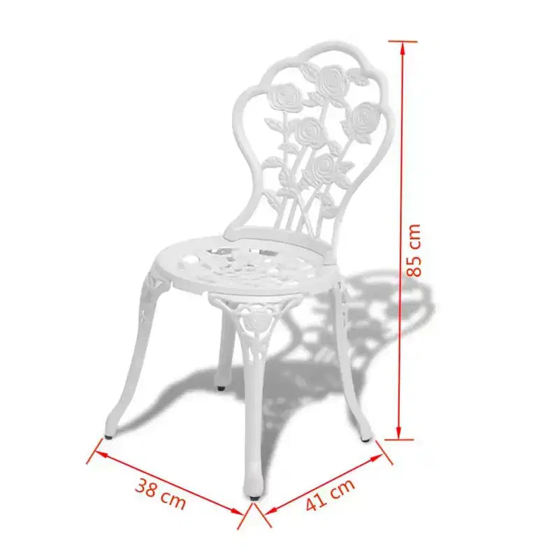 vidaXL Ensemble bistrot de patio 3 pièces Table et chaise de jardin extérieur en fonte d'aluminium