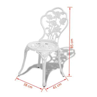 vidaXL Ensemble bistrot de patio 3 pièces Table et chaise de jardin extérieur en fonte d'aluminium