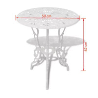 vidaXL Ensemble bistrot de patio 3 pièces Table et chaise de jardin extérieur en fonte d'aluminium