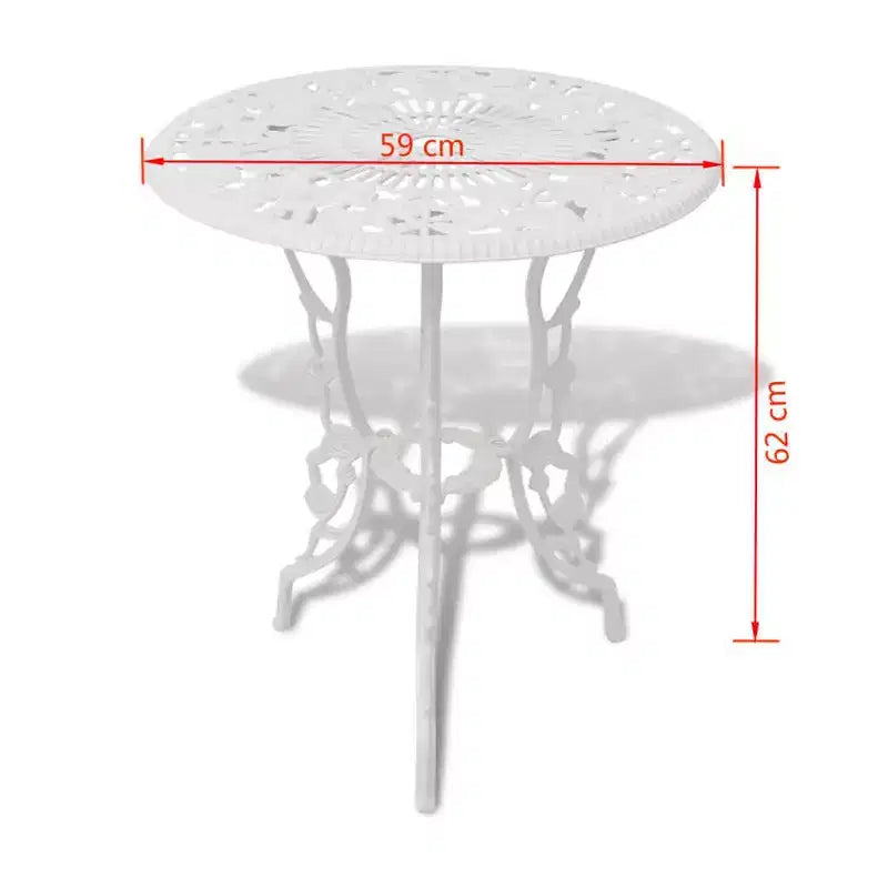 vidaXL Ensemble bistrot de patio 3 pièces Table et chaise de jardin extérieur en fonte d'aluminium