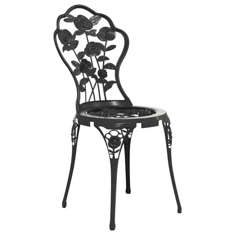 vidaXL Ensemble bistrot de patio 3 pièces Table et chaise de jardin extérieur en fonte d'aluminium