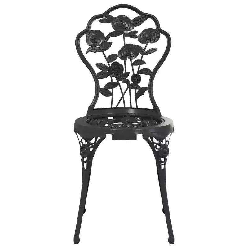 vidaXL Ensemble bistrot de patio 3 pièces Table et chaise de jardin extérieur en fonte d'aluminium