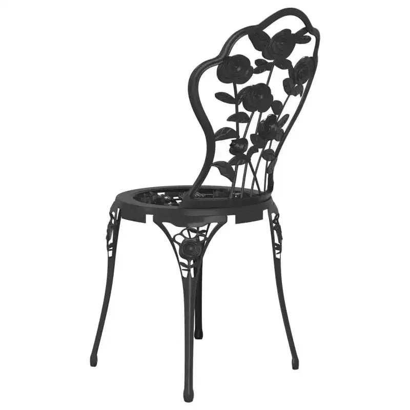 vidaXL Ensemble bistrot de patio 3 pièces Table et chaise de jardin extérieur en fonte d'aluminium