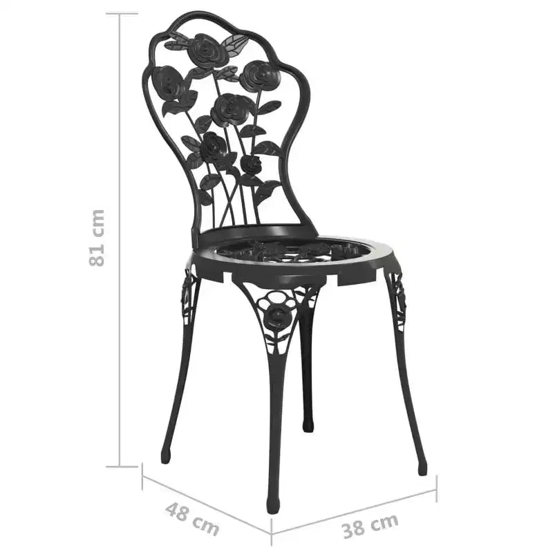 vidaXL Ensemble bistrot de patio 3 pièces Table et chaise de jardin extérieur en fonte d'aluminium