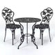 vidaXL Patio Bistro Set 3 Piece Outdoor Garden Table and Chair Cast Aluminum