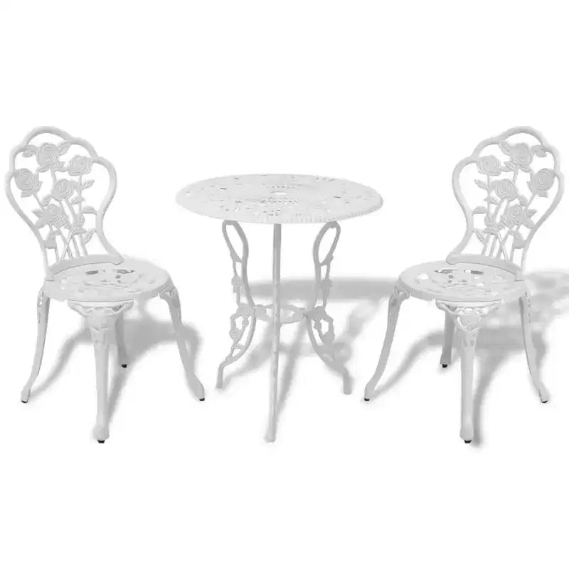 vidaXL Ensemble bistrot de patio 3 pièces Table et chaise de jardin extérieur en fonte d'aluminium
