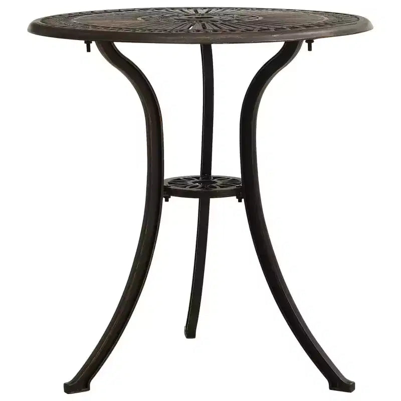 vidaXL Ensemble de bistrot Table et chaises de jardin d'extérieur 3 pièces en fonte d'aluminium