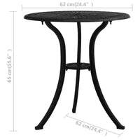 vidaXL Ensemble de bistrot Table et chaises de jardin d'extérieur 3 pièces en fonte d'aluminium