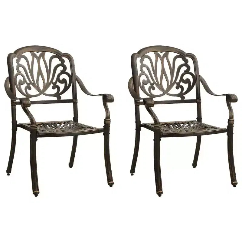 vidaXL Ensemble de bistrot Table et chaises de jardin d'extérieur 3 pièces en fonte d'aluminium