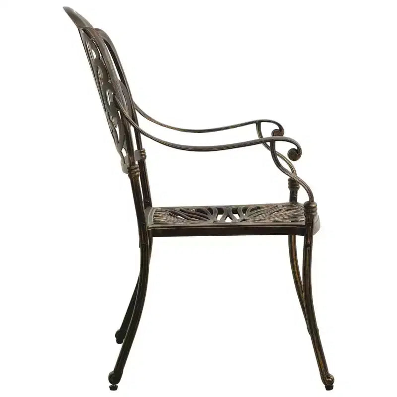 vidaXL Ensemble de bistrot Table et chaises de jardin d'extérieur 3 pièces en fonte d'aluminium