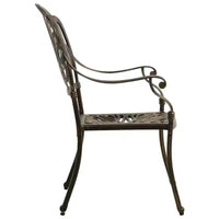 vidaXL Ensemble de bistrot Table et chaises de jardin d'extérieur 3 pièces en fonte d'aluminium