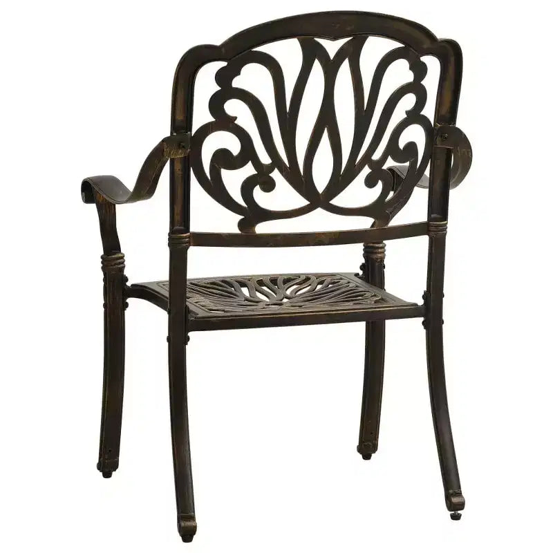vidaXL Ensemble de bistrot Table et chaises de jardin d'extérieur 3 pièces en fonte d'aluminium