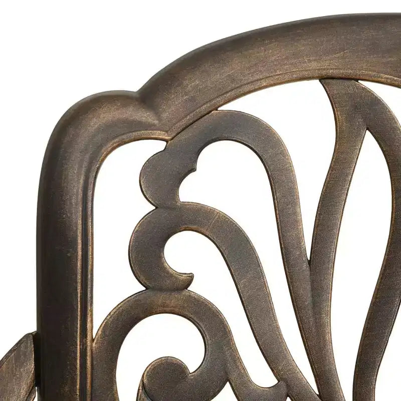vidaXL Ensemble de bistrot Table et chaises de jardin d'extérieur 3 pièces en fonte d'aluminium