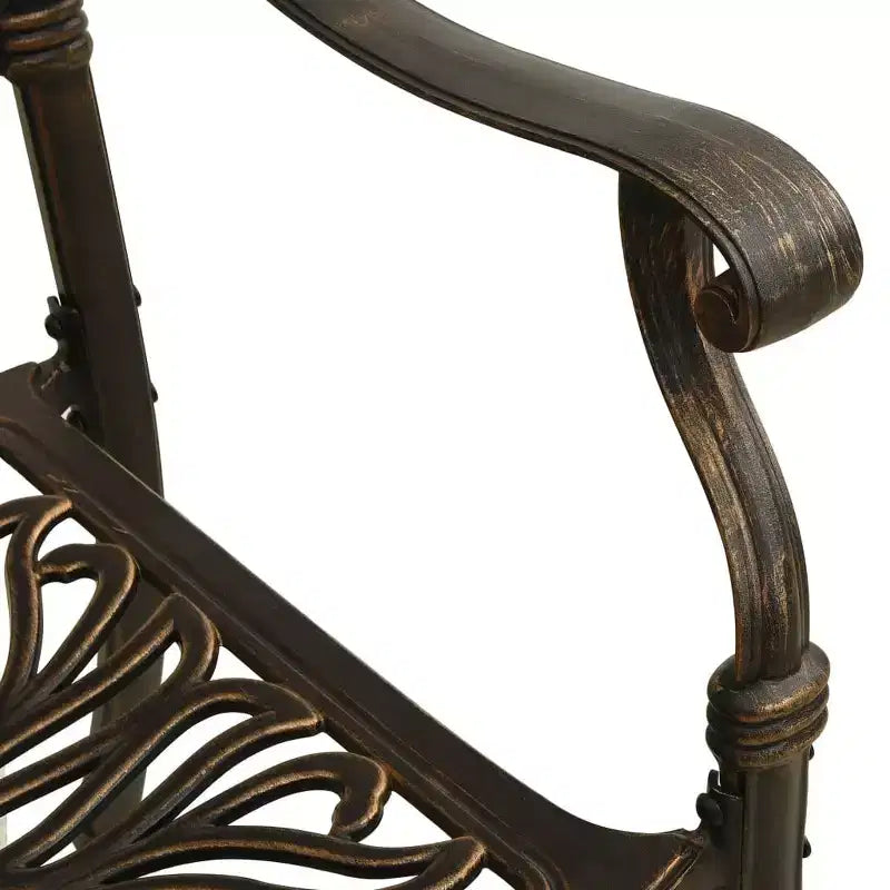 vidaXL Ensemble de bistrot Table et chaises de jardin d'extérieur 3 pièces en fonte d'aluminium