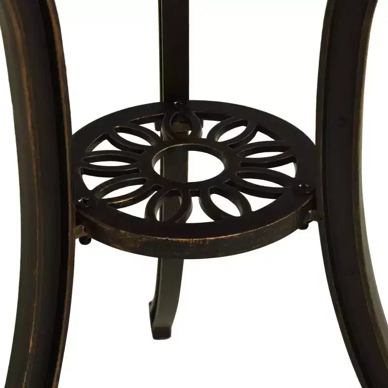 vidaXL Ensemble de bistrot Table et chaises de jardin d'extérieur 3 pièces en fonte d'aluminium