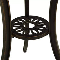 vidaXL Ensemble de bistrot Table et chaises de jardin d'extérieur 3 pièces en fonte d'aluminium