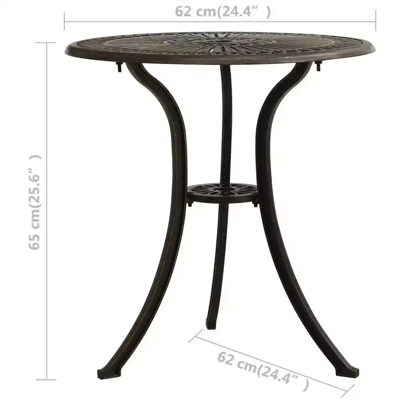 vidaXL Ensemble de bistrot Table et chaises de jardin d'extérieur 3 pièces en fonte d'aluminium